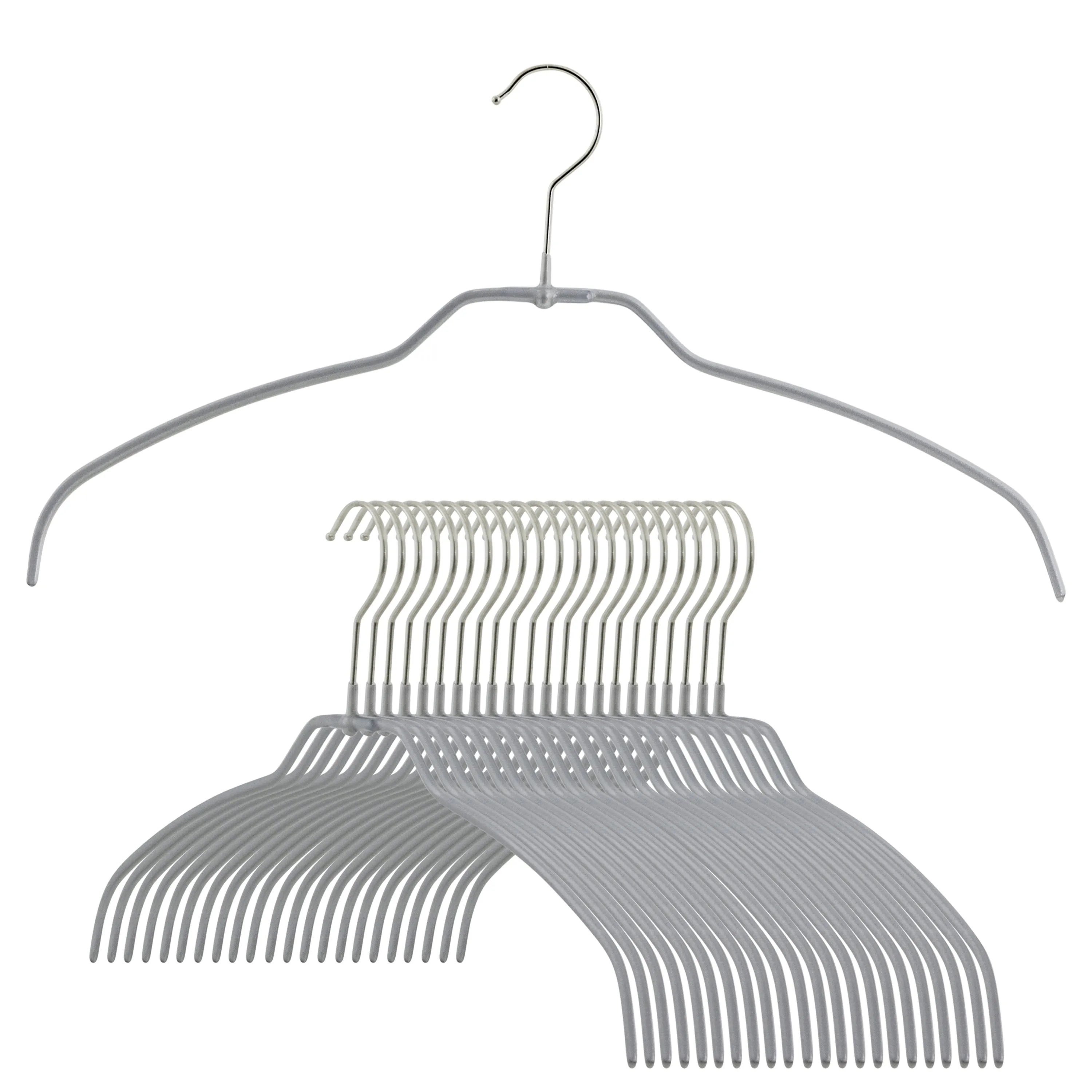 Silhouette Space-Saving Shirt Hanger, Narrow, 36-FT, Silver