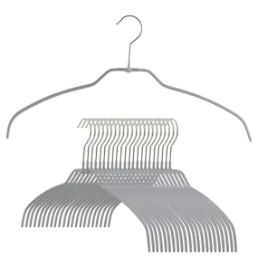 Silhouette Space-Saving Shirt Hanger, Narrow, 36-FT, Silver