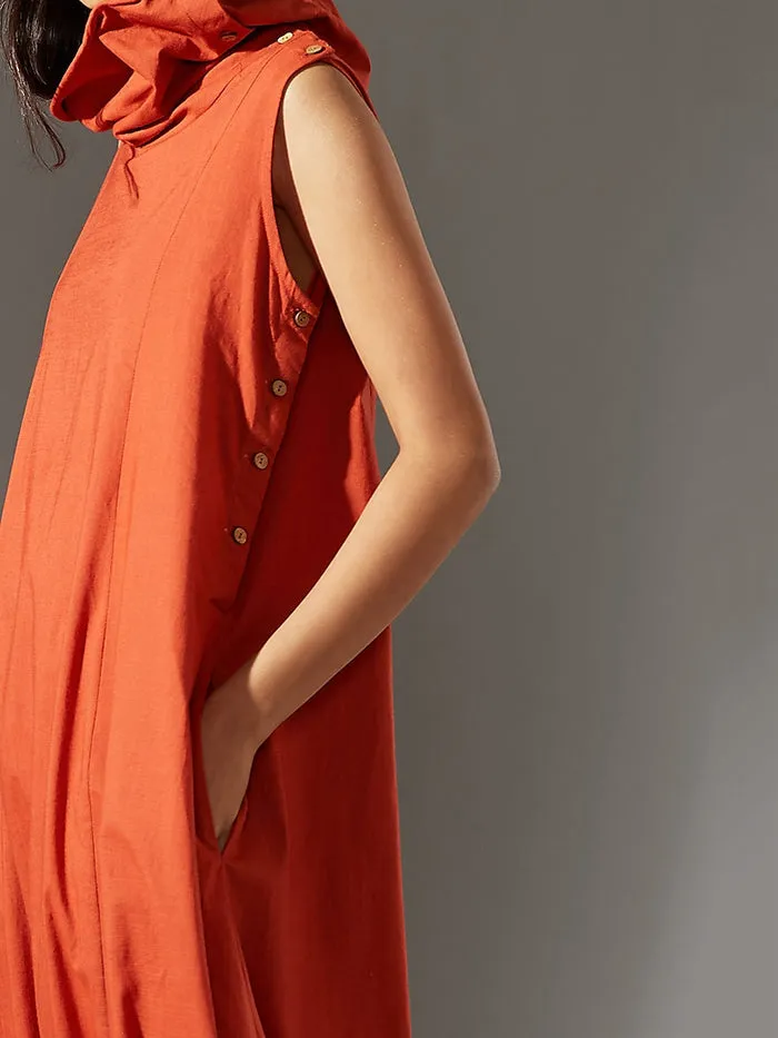 Simple Wide Leg Loose Solid Color High-Neck Jumpsuits