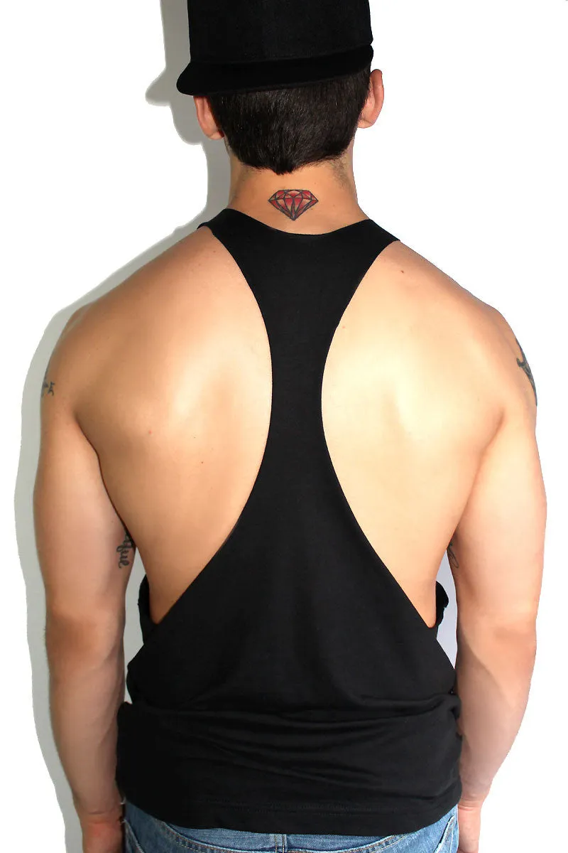 Swole Mates String Tank- Black