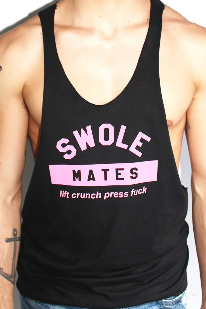 Swole Mates String Tank- Black