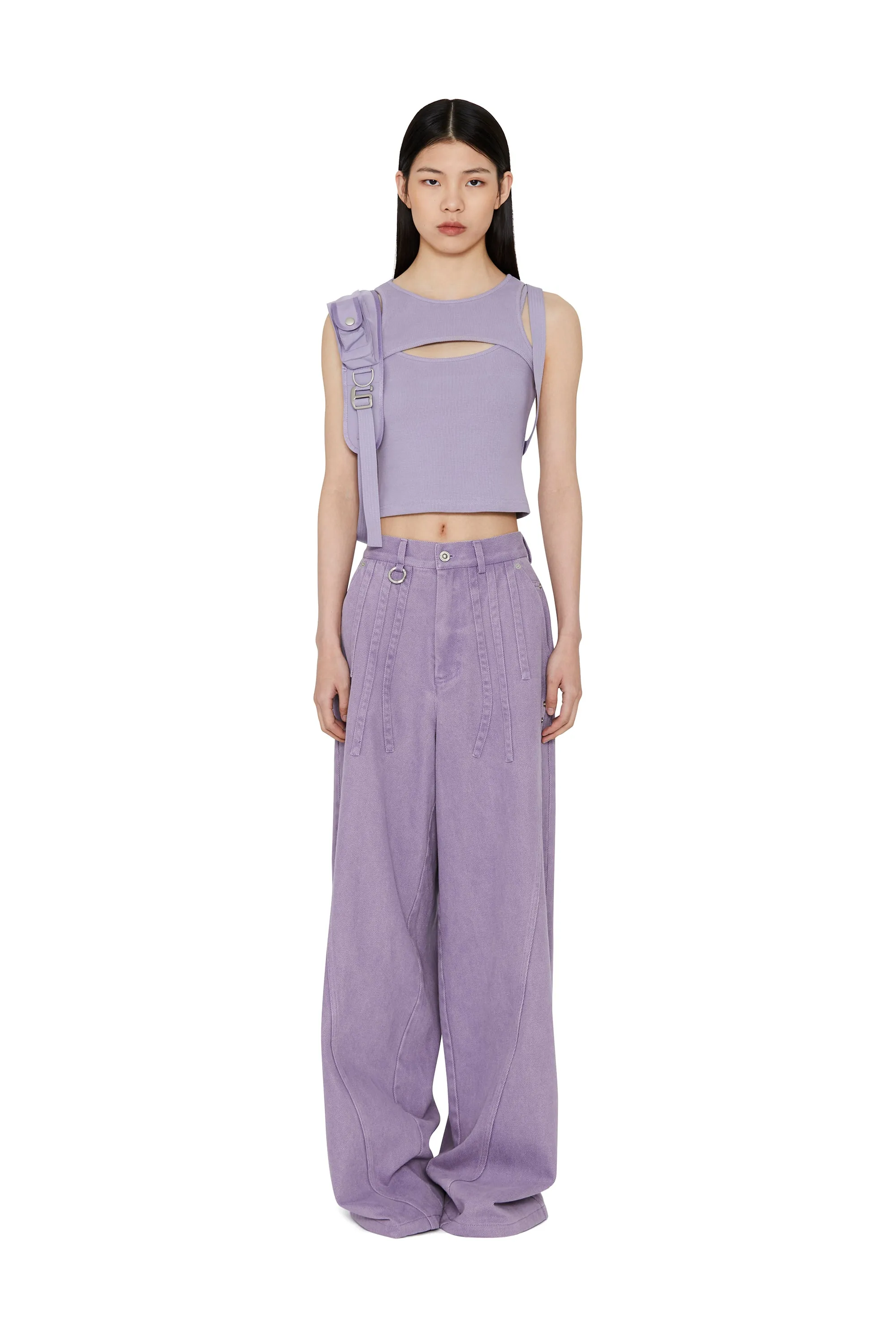 TANK TOP WITH POCKET HARNESS- Lilac