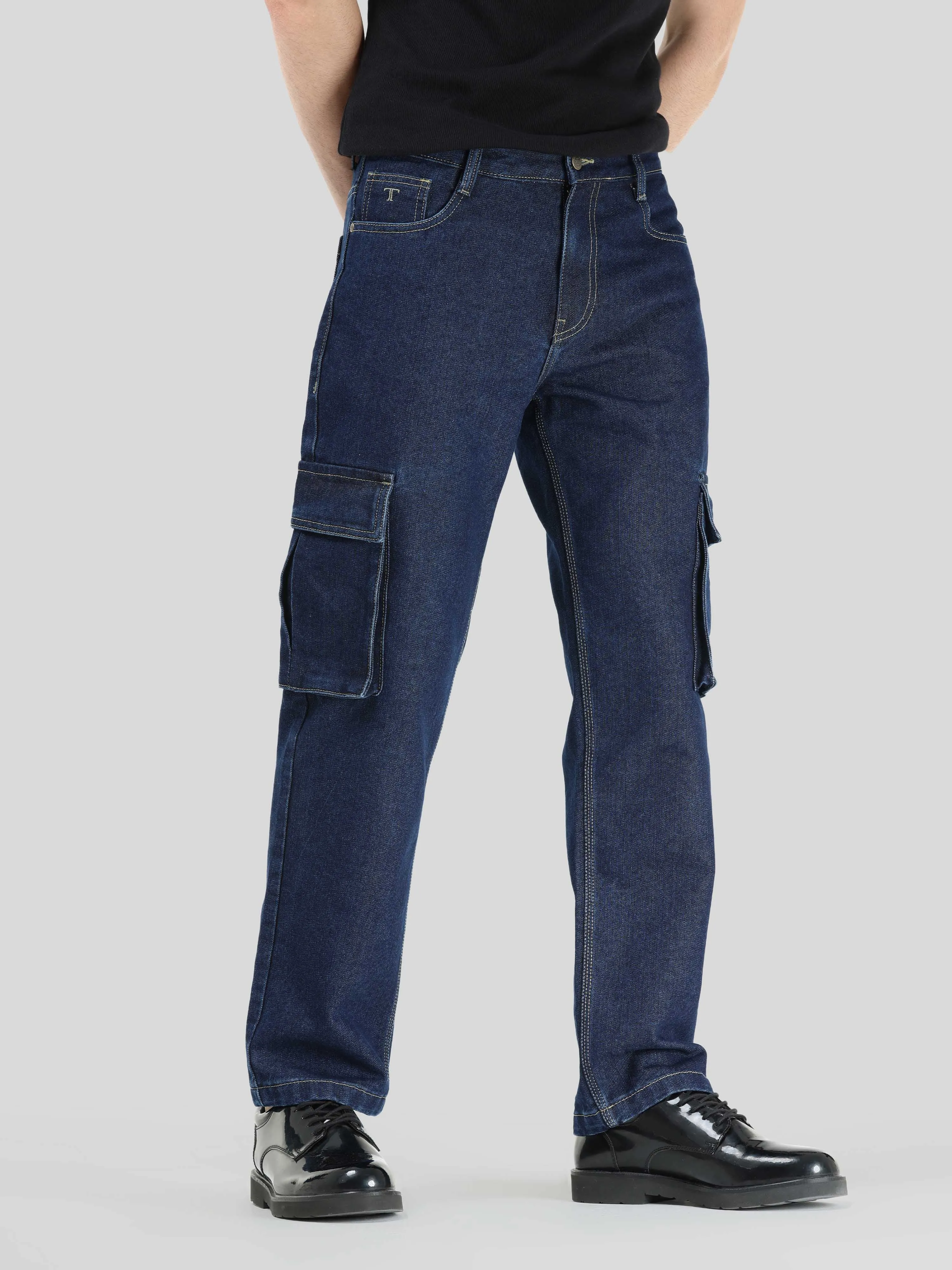 Urban Utility Dark Blue Denim Cargo