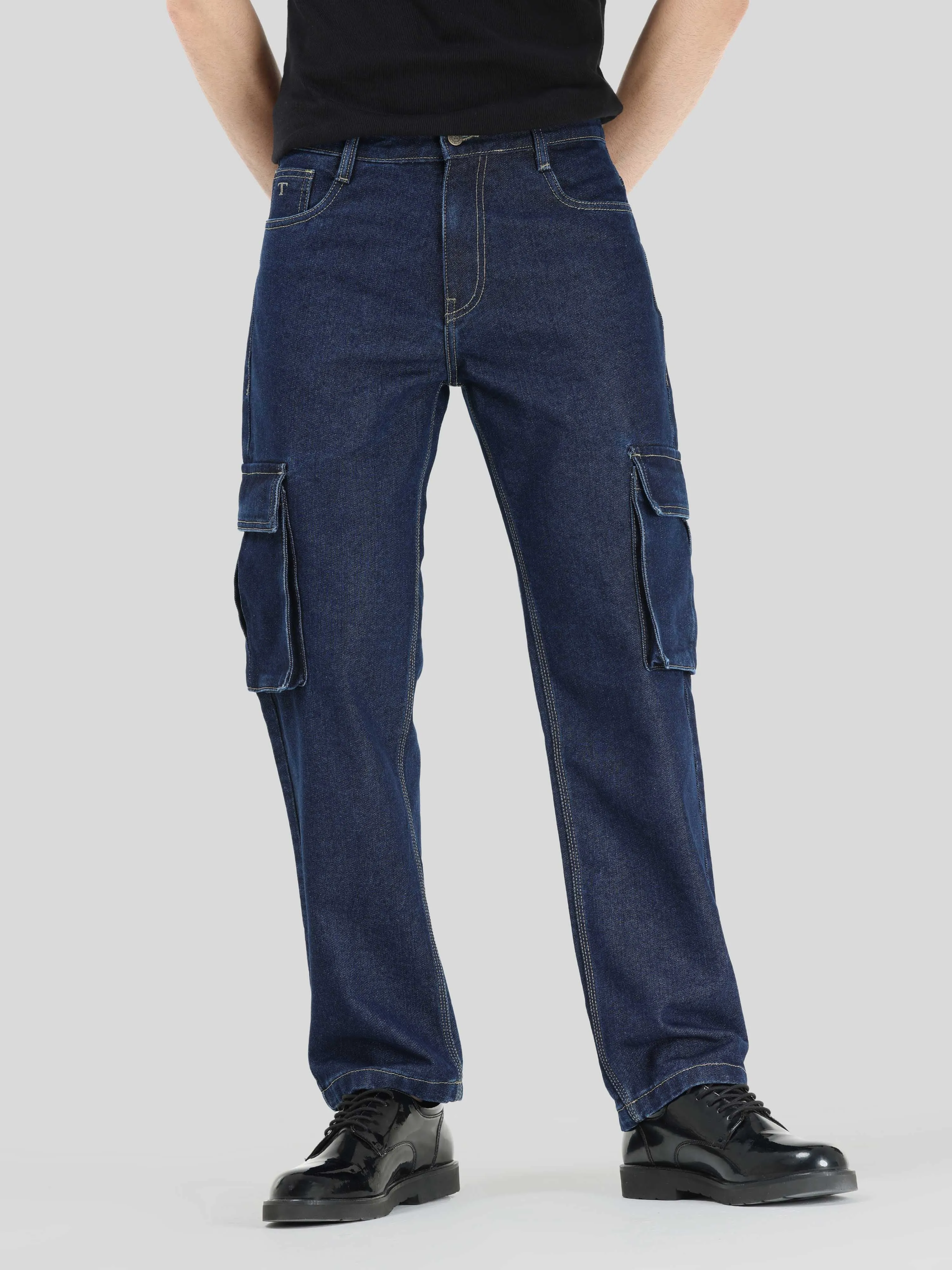 Urban Utility Dark Blue Denim Cargo