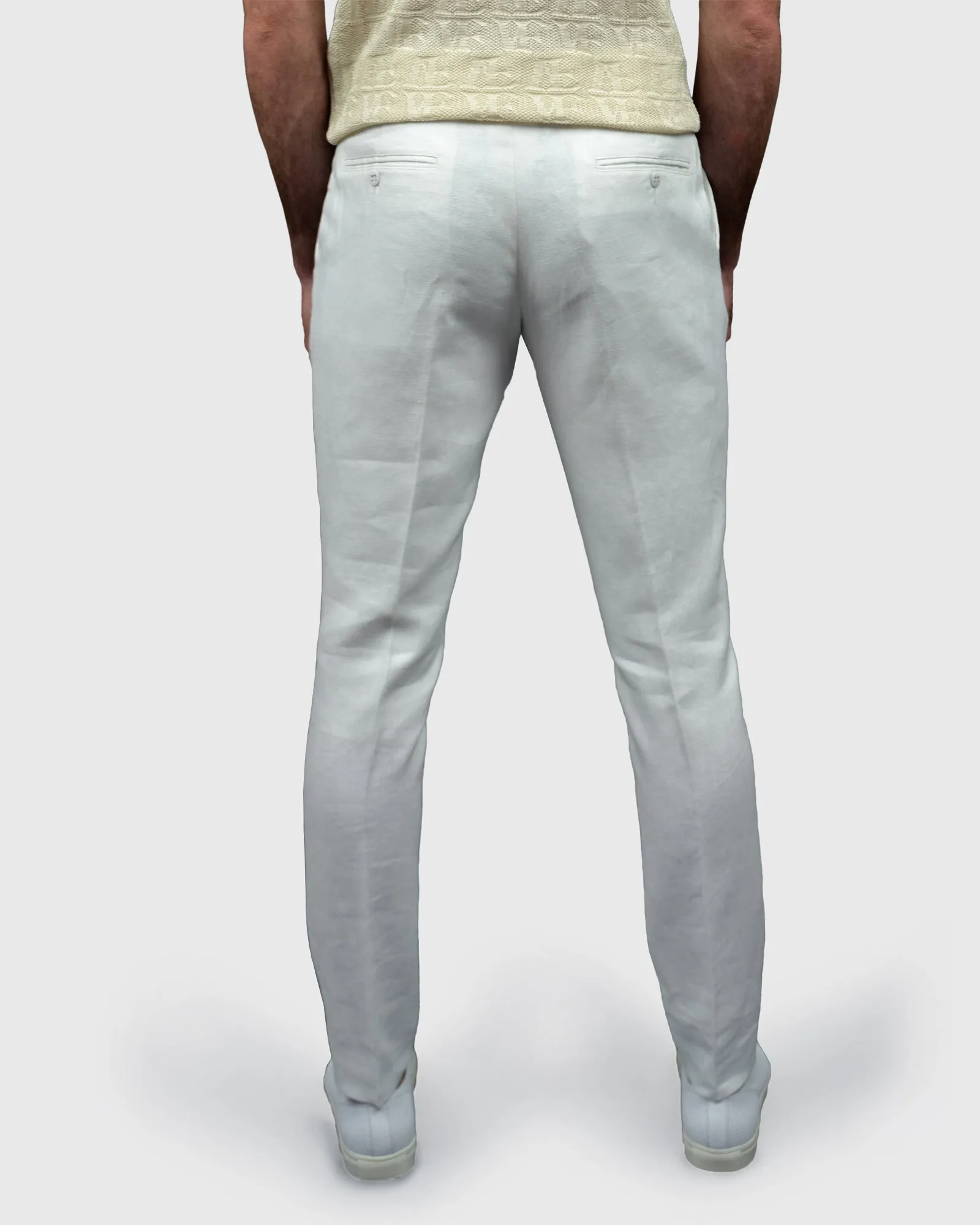 VINCENT & FRANKS S197641 SLIM WHITE LINEN TROUSER