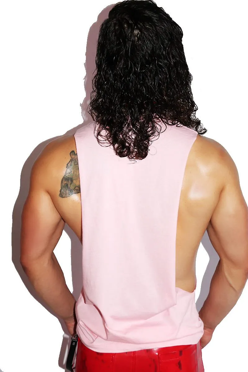 Whore for Horror Low Arm Shedder Tank- Pink